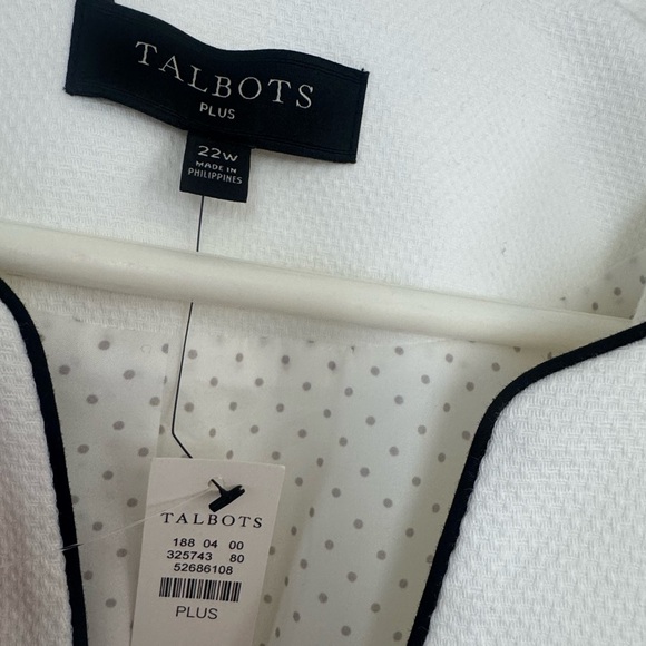 Talbots White Blazer with Navy Trim - Picture 3 of 5
